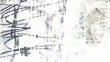 Soyut grunge kağıt dokusu arka plan, mavi mürekkep lekeleri ve kaba fırça izleri, çizikler ve kir ile sıkıntılı tuval, analog baskı hasarı, katmanlı boya ve gürültü ile karışık medya yüzeyi