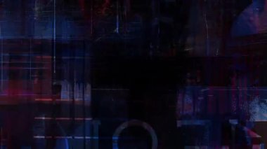 Derin gölgeler, dijital gürültü katmanları, ince çizgiler, sıkıntılı yüzey dokusu, düşük hafif endüstriyel estetik, hasarlı analog his, sinematik karanlık, desenli siyah zemin, minimal siber parazit.