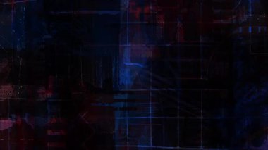 Koyu mavi soyut grunge doku ince ızgara çizgileri, dijital gürültü katmanları, kasvetli analog yüzey, sıkıntılı endüstriyel arka plan, derin renk gölgeleri, hasarlı görsel doku