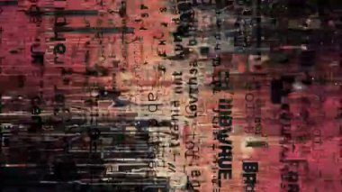 Yoğun harf kalıplı Grunge tipografi dokusu, bozuk metin blokları, kirli baskı gürültüsü, katmanlı mürekkep izleri, aşınmış kağıt yüzeyi, endüstriyel karışık medya arka planı, kaotik görsel doku