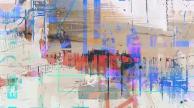 Mavi gri soyut grunge doku arka plan, katmanlı çizikler ve boya kalıntıları, sıkıntılı karışık medya kolajı, kaba analog gürültü, aşınmış endüstriyel yüzey kaotik sanatsal aşınma