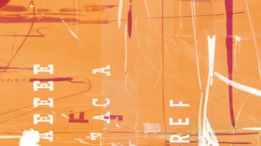 Dikey kırmızı çizgili turuncu grunge dokusu, soyut çizilmiş arka plan, minimalist kentsel boya yüzeyi, ince mürekkep çizgileri, sıkıntılı duvar efekti, modern grafik kompozisyon