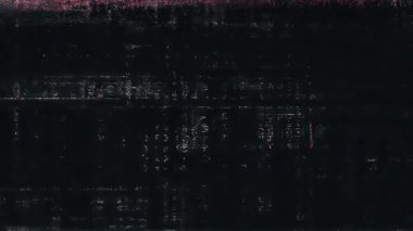 Koyu dijital arkaplan, dikey piksel gürültü, ince kırmızı aksanlar, veri paraziti dokusu, soyut siber çarpıtma örtüsü, teknoloji ilham kaynağı.