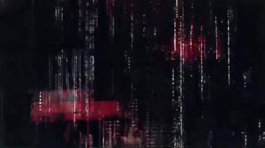 Koyu kırmızı dikey kusur yağmuru, dijital gürültü çizgileri, siber veri düşüşü, soyut matris dokusu, sıkıntılı tarama çizgileri, teknolojik müdahale arka planı