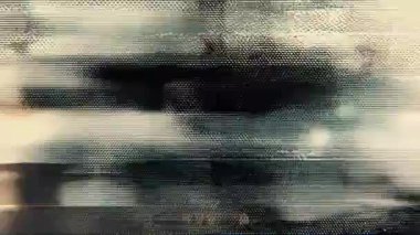 Bej siyah yatay bozulma bantları, analog sinyal kırılma dokusu, kumlu tarama çizgisi engelleme arkaplanı, eski hasarlı video örtüsü