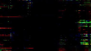 Koyu RGB arkaplan arızası, yeşil kırmızı mavi bozulma çizgileri, dijital parazit dokusu, bozuk sinyal efekti, kromatik sapma titreşimli siber gürültü deseni