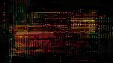 Turuncu veri akışı arızası, yatay ışık çizgileri, dijital matris deseni, kırmızı ve kehribar tarama çizgileri, soyut teknoloji dokusu, piksel parazit ızgarası, siber bilgi akışı, gelecekteki elektronik bozulma