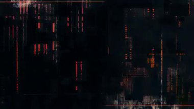 Turuncu ışık çizgileri, dikey veri çizgileri, dijital bozulma dokusu, siberpunk sinyal engelleme örtüsü, gelecekteki teknolojik şebeke şablonu, elektronik yozlaşma arkaplanı olan karanlık soyut arkaplan