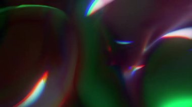 Süzülen sıvı şekilli soyut yanardöner ışık kırılması, holografik parlaklık gradyanı, pürüzsüz neon bulanıklığı, renk dağılımı dalgaları, rüya gibi parlak yansımalar, koyu arkaplanda sıvı spektral gölgeler.