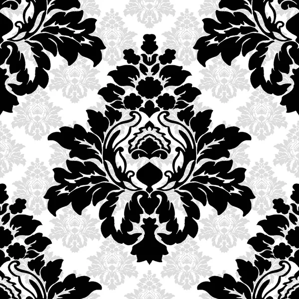 Black White Seamless Pattern Classic Damask — Stock Photo, Image