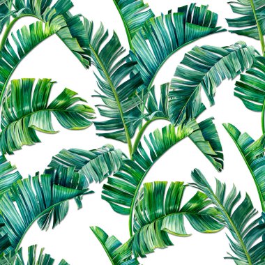 tropical seamless design, textile, leaves, jungle