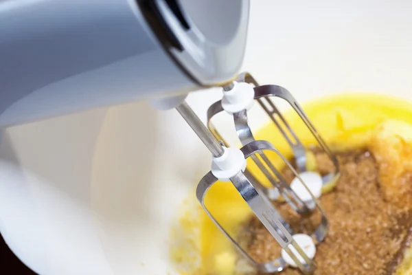 Whisking dough with mixer — Stock Photo, Image