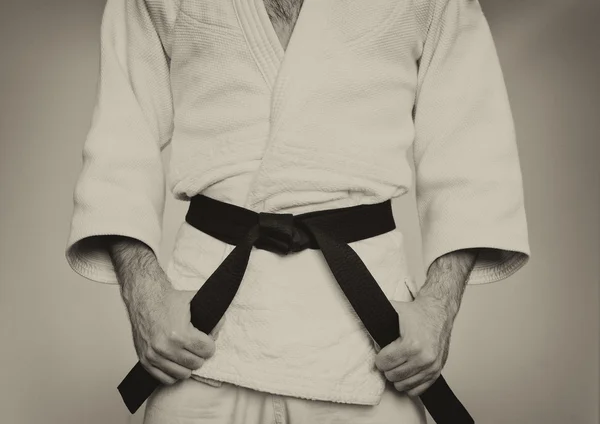 Arti marziali Maestro con cintura nera — Foto Stock