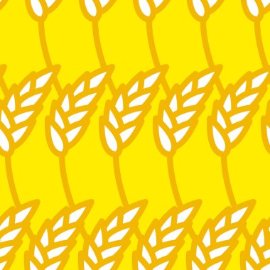 Golden grains seamless pattern. Yellow wheat background. Ornamen