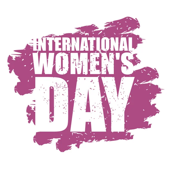 International womens day emblem grunge style. Stencil pattern. B — Stockvector