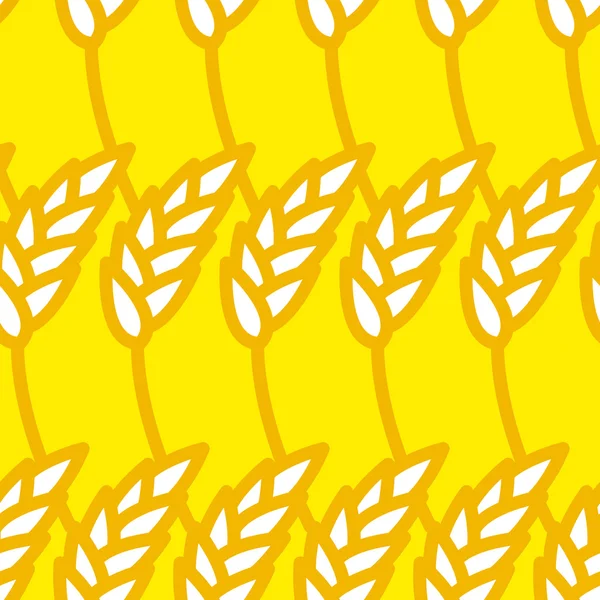Golden grains seamless pattern. Yellow wheat background. Ornamen — Διανυσματικό Αρχείο