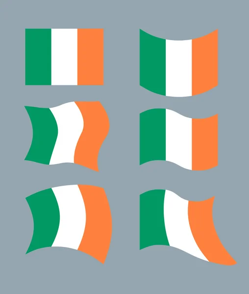 Bandeira da Irlanda. Bandeira do Estado Irlandês. Desenvolvendo verde, Oran —  Vetores de Stock