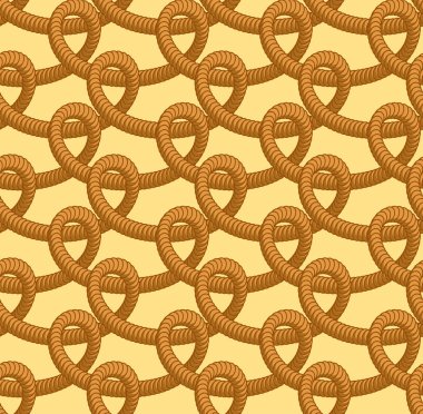 Döngü ip seamless modeli. Kalın ip süsleme. Zikzak örgü