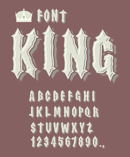 King font. Ancient Royal font. ABCs of Renaissance. Font for Kin — Stock Vector
