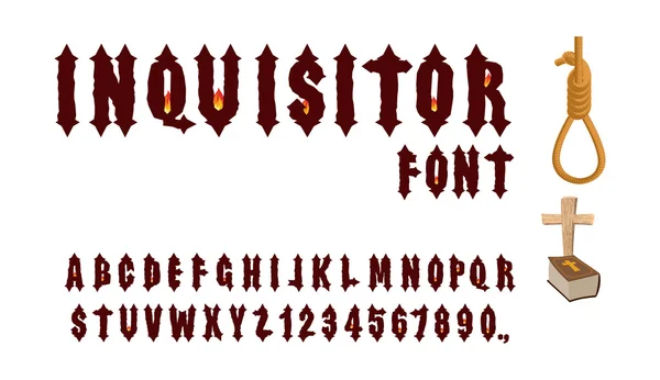 Inquisitor font. Ancient Gothic font. Font for Holy Inquisition. — Stock Vector