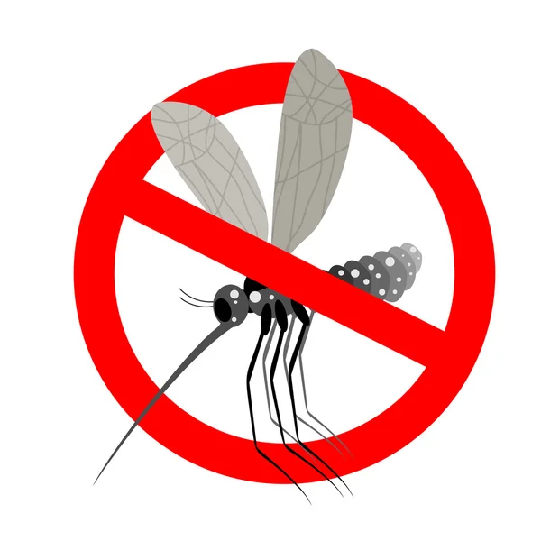 모기를 중지합니다. 금지 된 지카 바이러스. 냉동 모기 곤충. Emb — 스톡 벡터