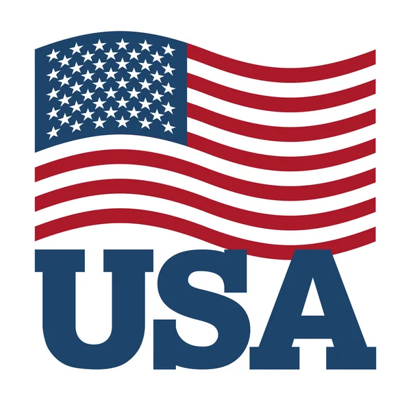 Vlag van de VS. Ontwikkeling van Amerika vlag op witte achtergrond. Patriottische — Stockvector
