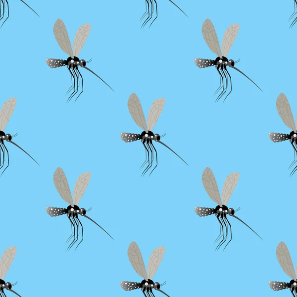 Padrão sem costura de mosquito. Textura dos insetos. Mosquito em um —  Vetores de Stock