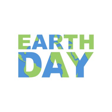 Dünya Günü amblemi. Dünya kutlama için Logo. Siluet 