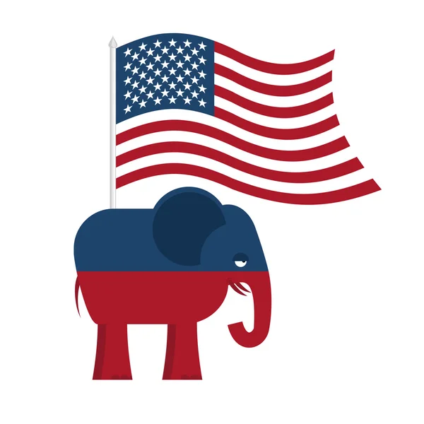 Éléphant républicain. Symbole du parti politique en Amérique. Polit — Image vectorielle