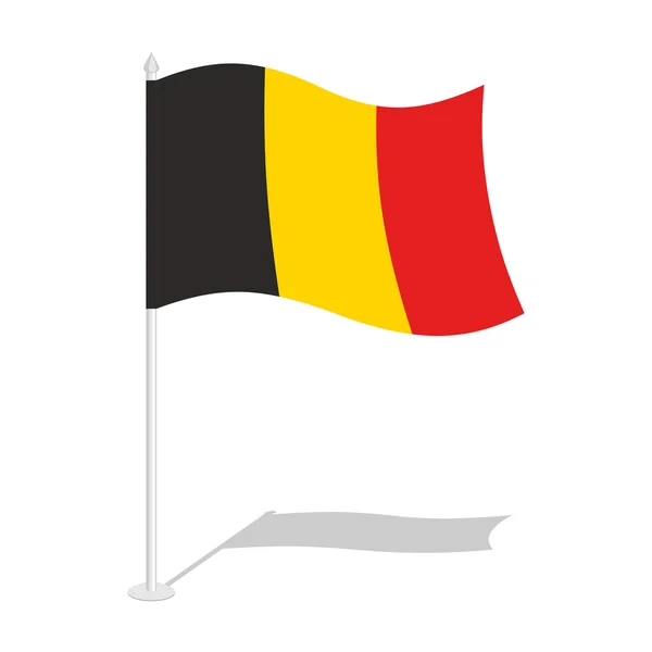 Bandeira da Bélgica. Símbolo nacional oficial do Estado belga. Bandeja —  Vetores de Stock