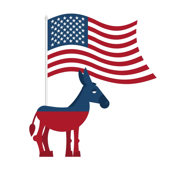 Donkey Democrat. Symbol of political party in America. Political — Stockvector