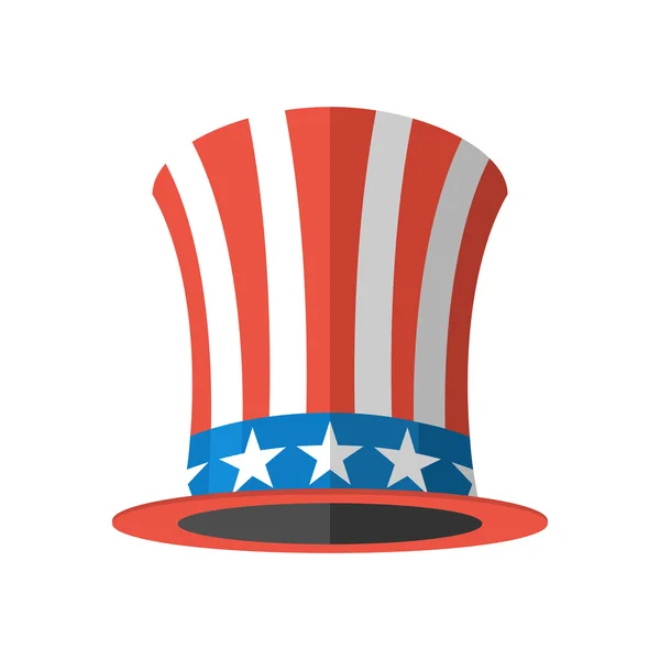 Uncle Sam hat on white background. Cylinder Uncle Sam USA. Ameri — Stock Vector