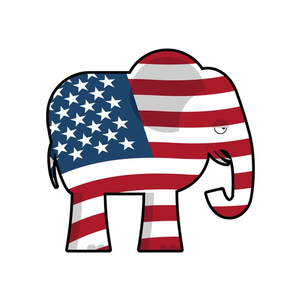 Elefante Republicano. Símbolo del partido político en América. ¡Polit! — Vector de stock