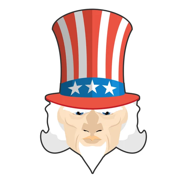 Tío Sam icono. Héroe americano patriótico. USA National Male. Illu. — Archivo Imágenes Vectoriales