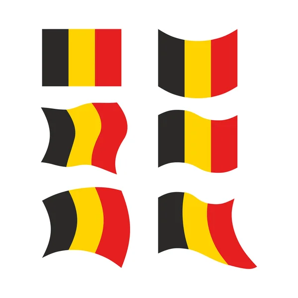 Bandeira da Bélgica. Defina a bandeira nacional do Estado belga. Desenvolver —  Vetores de Stock