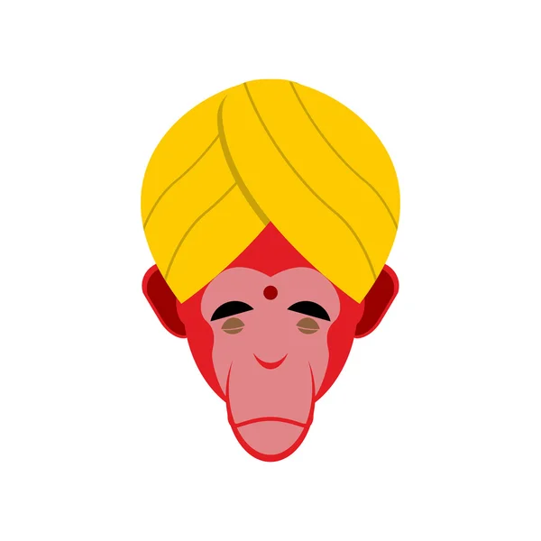 Обезьяна в тюрбане. Обезьянья йога. Голова красных обезьян. Обезьяна Индия — стоковый вектор