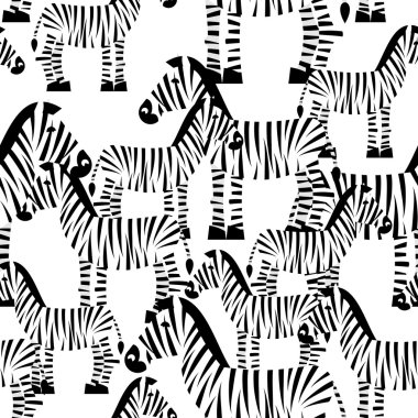 Zebra seamless pattern. Savannah Animal ornament. Wild animal te