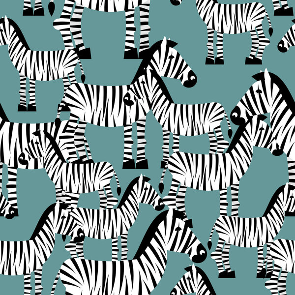 Zebra seamless pattern. Savannah Animal ornament. Wild animal te