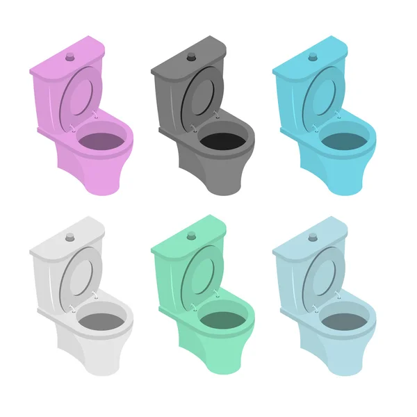 Kolorowa toaleta. Kolorowe akcesoria do WS — Wektor stockowy