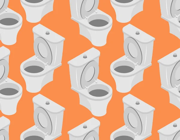 Toilette nahtlose Muster. Accessoire zum Toilettenschmuck auf einem orangefarbenen — Stockvektor