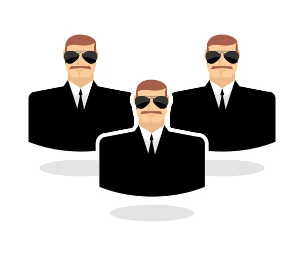 Security man icoon. Guard. Lijfwachten. Man in zonnebrillen en BLAC — Stockvector