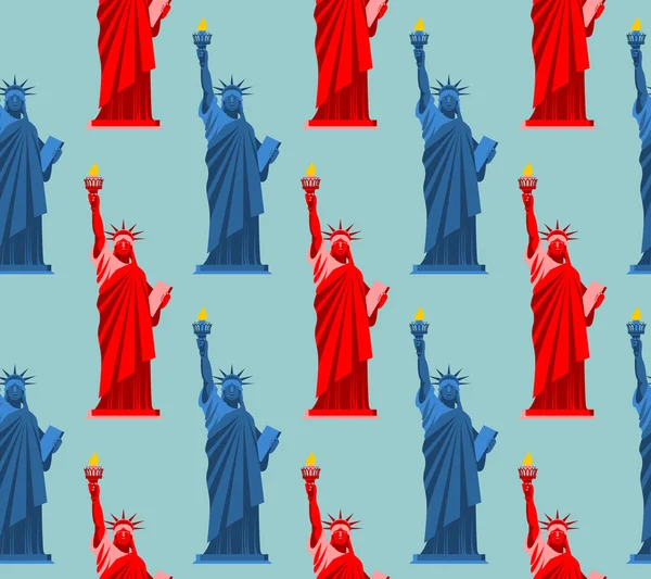 Freiheitsstatue nahtloses Muster. USA als nationales Symbol — Stockvektor