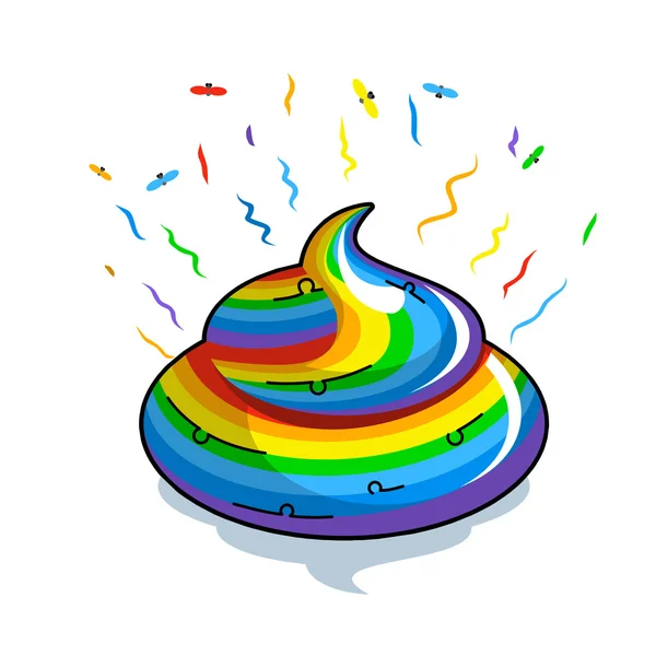 Unicorn shit. Turd colors of  rainbow. Multicolored fantastic an — Stock Vector