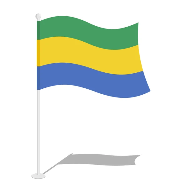 Η σημαία της Γκαμπόν. Επίσημο εθνικό σύμβολο της Δημοκρατίας της Γκαμπόν. Παραδο — Διανυσματικό Αρχείο