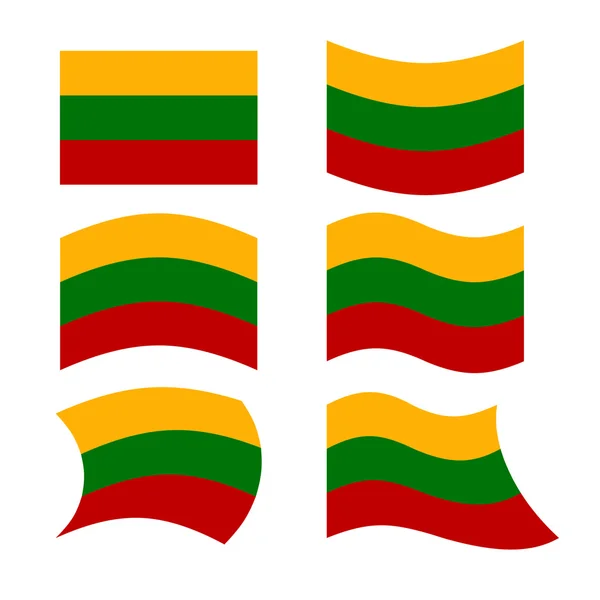 リトアニアの旗。様々なリトアニア共和国の旗のセット — ストックベクタ