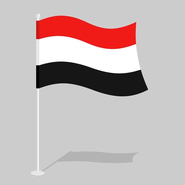 Bandera de Yemen. Marca nacional oficial de la República de Yemen. Traducido — Vector de stock