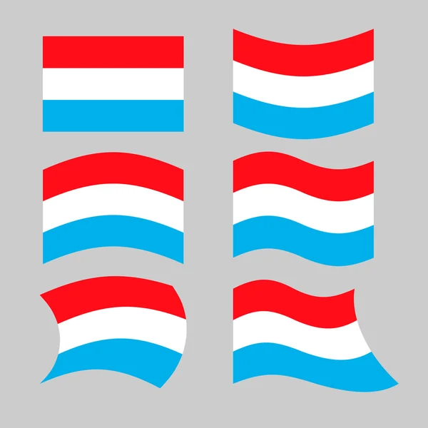 Flaga Luksemburga. Ustaw flagi Wielkiego Księstwa różne formy. Rozwój — Wektor stockowy