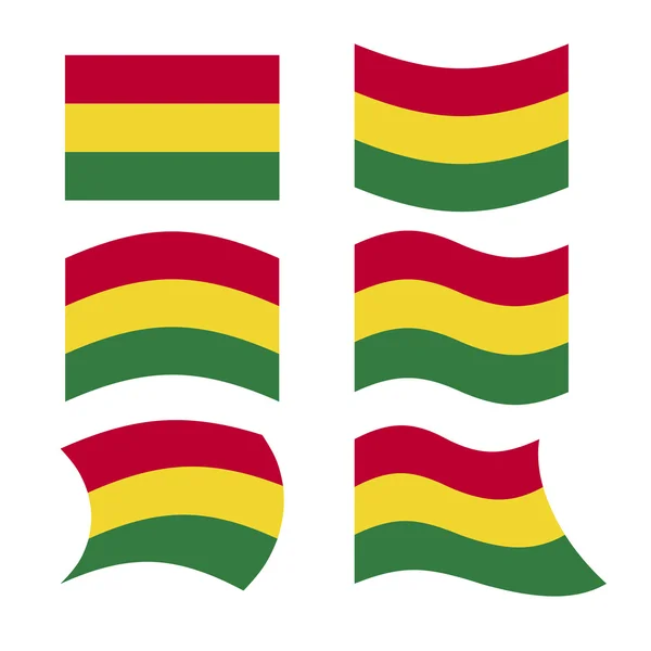 Vlajky Bolívie. Sada příznaků mnohonárodní stát Bolívie v di — Stockový vektor