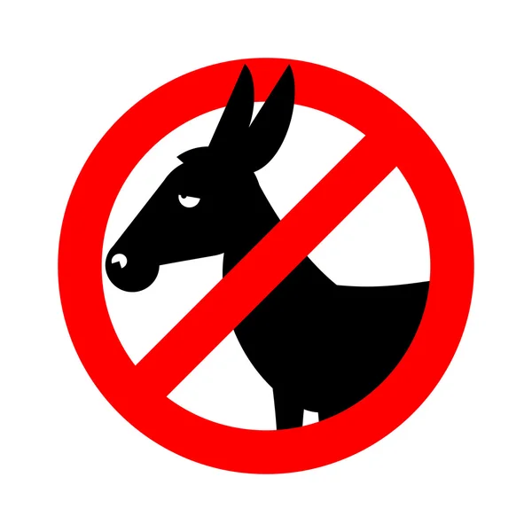 Stopp Esel. verbietet dumme Leute. Verbotene Dummheit. durchgestrichen — Stockvektor