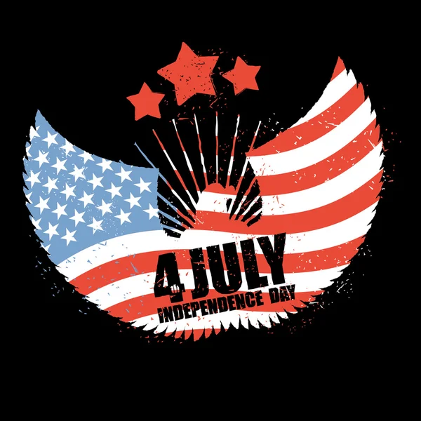День незалежності Америки. Символ заміських орла з крилами послугами — стоковий вектор
